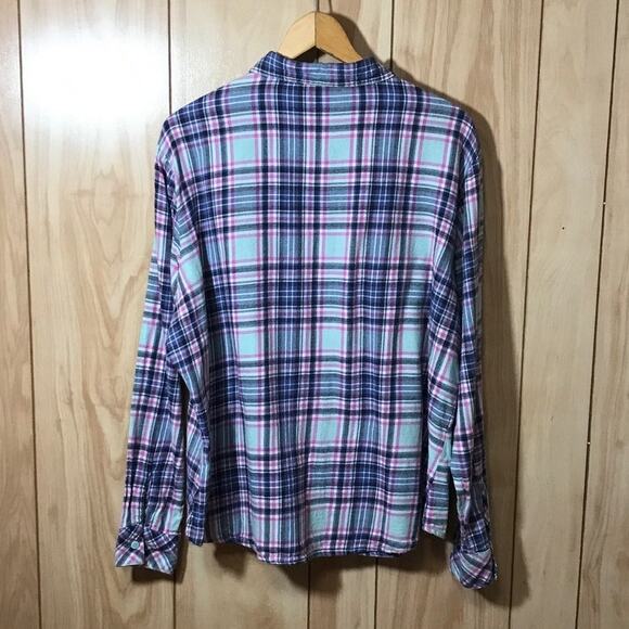 Riders by Lee Plaid Collared Long Sleeve Flannel Top XXL - Picture 2 of 5